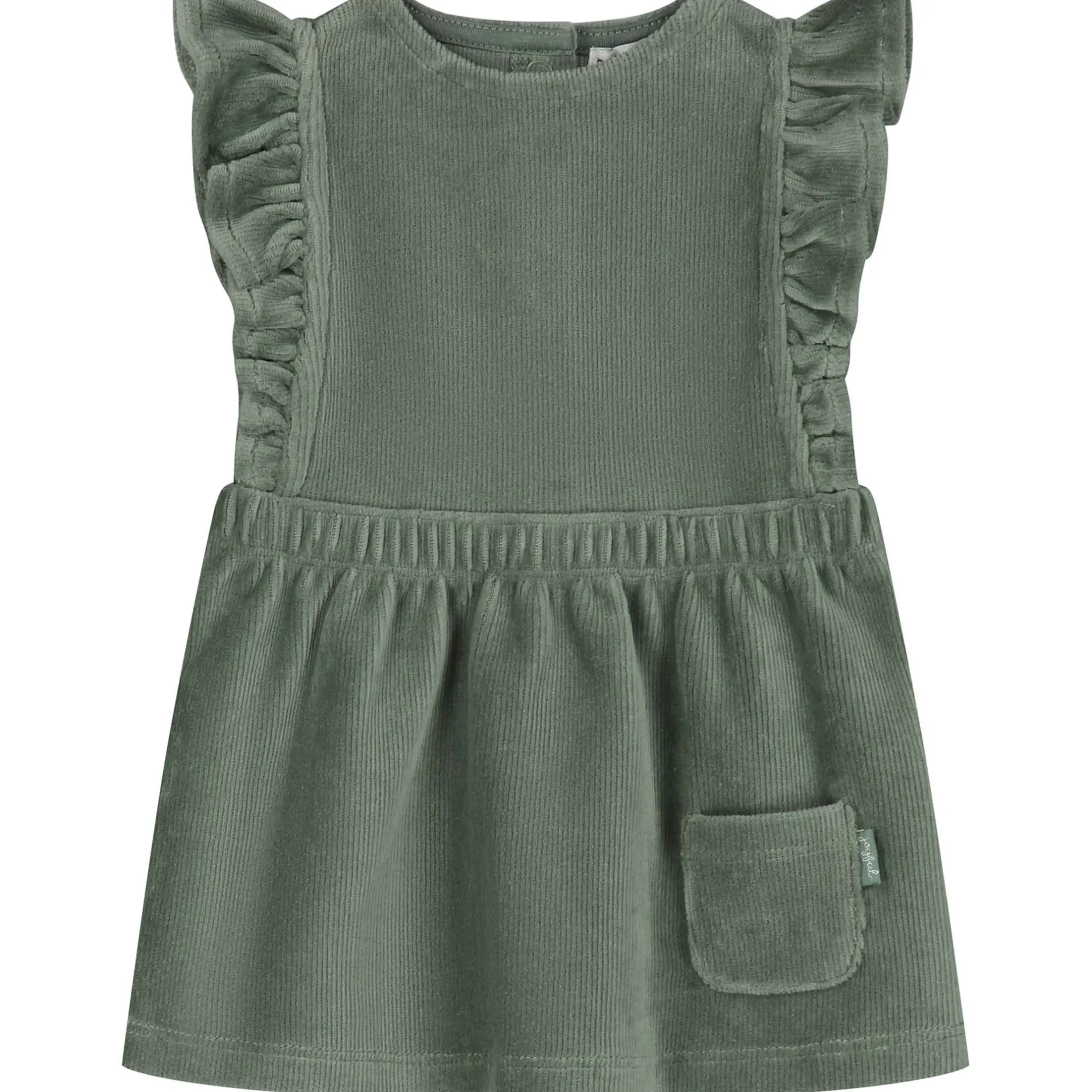 Jurken & Rokken|Jurken & Rokken*Prénatal newborn jurk velours mouwloos effen groen Dark Greenshade