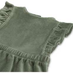 Jurken & Rokken|Jurken & Rokken*Prénatal newborn jurk velours mouwloos effen groen Dark Greenshade