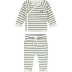 Boxpakjes|Boxpakjes & Jumpsuits*Prénatal newborn kledingset streep lange mouwen strepen groen Light Forest Green