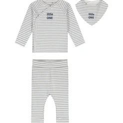 Boxpakjes & Jumpsuits|Boxpakjes*Prénatal newborn kledingset rib streep lange mouwen strepen grijs Soft Blue Grey