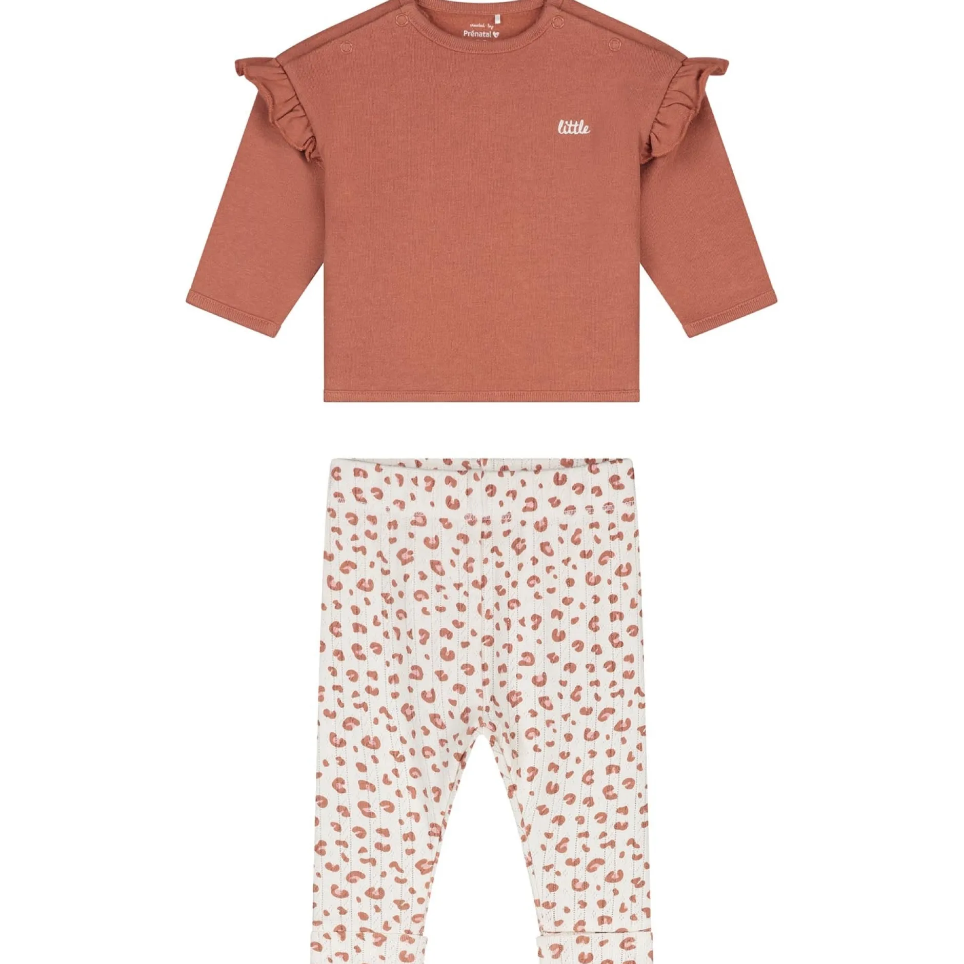 Boxpakjes & Jumpsuits|Boxpakjes*Prénatal newborn kledingset animal print lange mouwen effen bruin Light Orange Brown