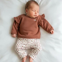 Boxpakjes & Jumpsuits|Boxpakjes*Prénatal newborn kledingset animal print lange mouwen effen bruin Light Orange Brown