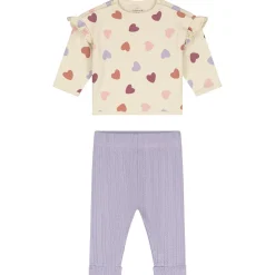 Boxpakjes & Jumpsuits|Boxpakjes*Prénatal newborn kledingset hartjes lange mouwen hartjes multi Dark Ecru