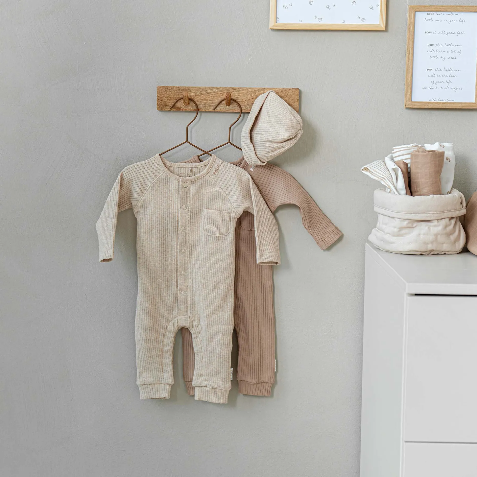 Accessoires|Accessoires*Prénatal newborn muts rib beige Beigebrown