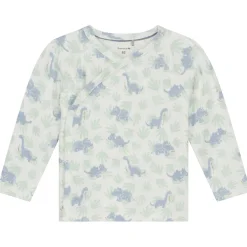 Shirts & Blouses|Shirts & Blouses*Prénatal newborn overslagshirt lange mouwen dierenprint groen Ivory White