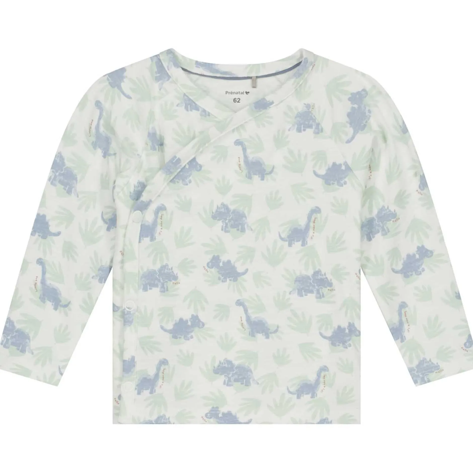 Shirts & Blouses|Shirts & Blouses*Prénatal newborn overslagshirt lange mouwen dierenprint groen Ivory White
