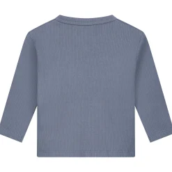 Shirts & Blouses|Shirts & Blouses*Prénatal newborn overslagshirt rib lange mouwen effen blauw Blue Grey