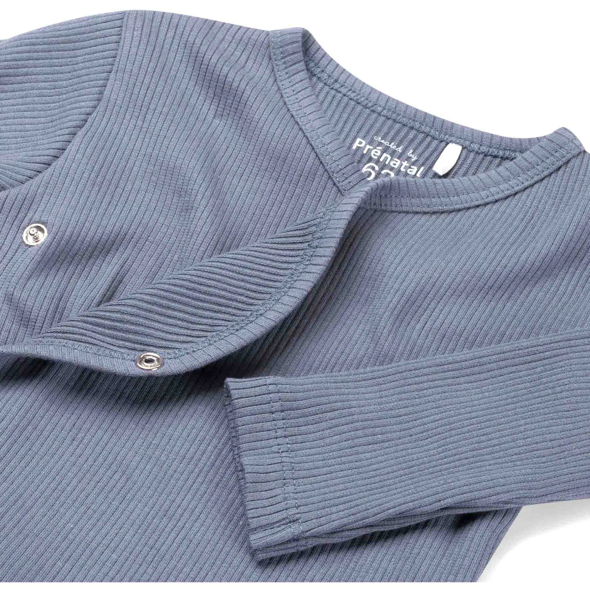 Shirts & Blouses|Shirts & Blouses*Prénatal newborn overslagshirt rib lange mouwen effen blauw Blue Grey