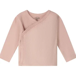 Shirts & Blouses|Shirts & Blouses*Prénatal newborn overslagshirt rib lange mouwen effen roze Powder Pink