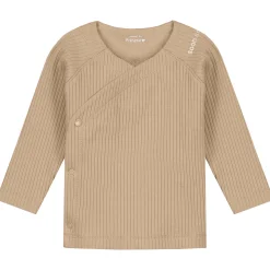 Shirts & Blouses|Shirts & Blouses*Prénatal newborn overslagshirt rib lange mouwen effen taupe Soft Taupe Brown