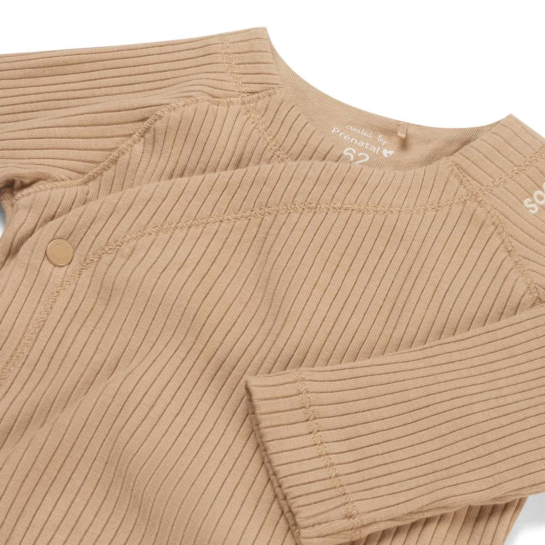 Shirts & Blouses|Shirts & Blouses*Prénatal newborn overslagshirt rib lange mouwen effen taupe Soft Taupe Brown