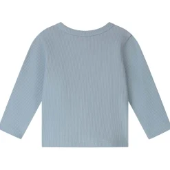 Shirts & Blouses|Shirts & Blouses*Prénatal newborn overslagshirt rib lange mouwen effen blauw Steel Blue