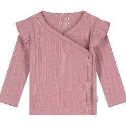 Shirts & Blouses|Shirts & Blouses*Prénatal newborn overslagshirt ajour lange mouwen effen roze Violet Pink