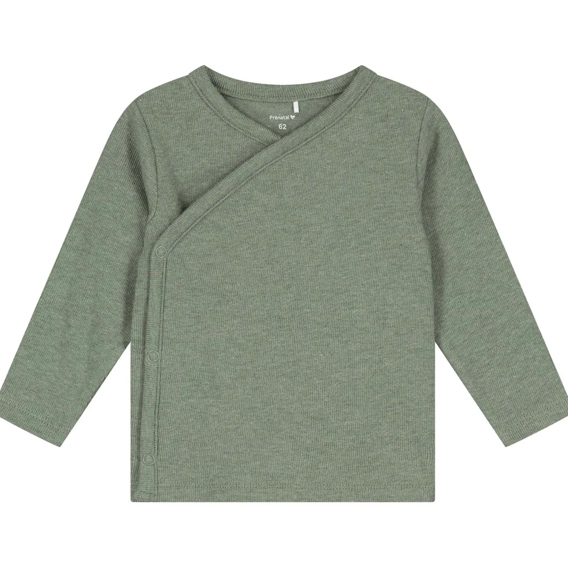Shirts & Blouses|Shirts & Blouses*Prénatal newborn overslagshirt lange mouwen effen groen Dark Green Melange