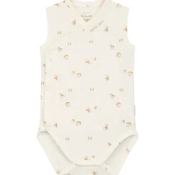 Rompers|Rompers*Prénatal newborn romper mouwloos all over print beige Dark Off-White