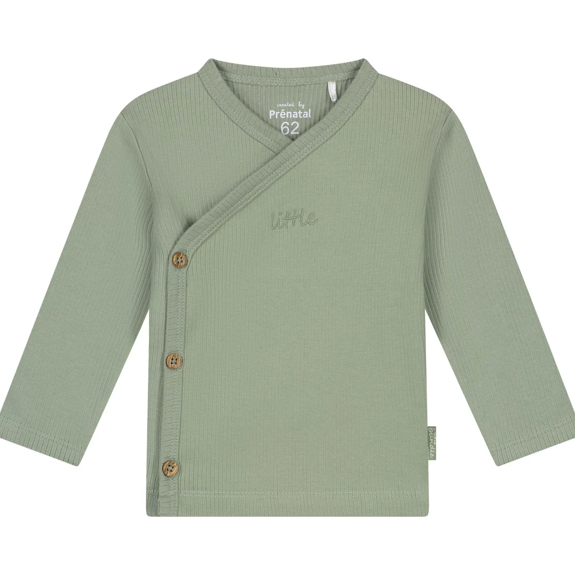 Shirts & Blouses|Shirts & Blouses*Prénatal newborn shirt rib lange mouwen effen groen Green Shade