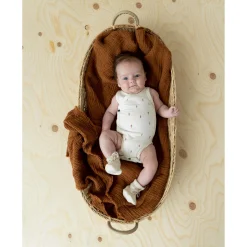 Sokjes & Slofjes*Prénatal newborn slofjes Pure beige Dark Ecru Melange