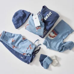 Truien & Vesten|Truien & Vesten*Prénatal newborn sweater lange mouwen printopdruk blauw Dark Kobalt
