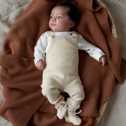 Boxpakjes|Boxpakjes & Jumpsuits*Prénatal newborn tuinbroek Pure mouwloos effen beige Dark Ecru Melange