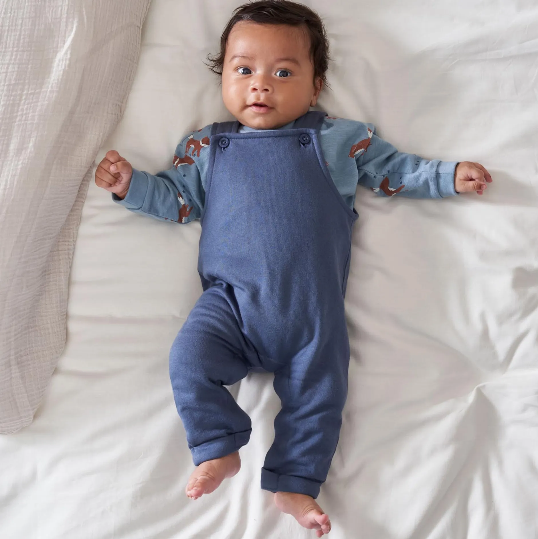 Boxpakjes|Boxpakjes & Jumpsuits*Prénatal newborn tuinbroek effen blauw Dark Kobalt