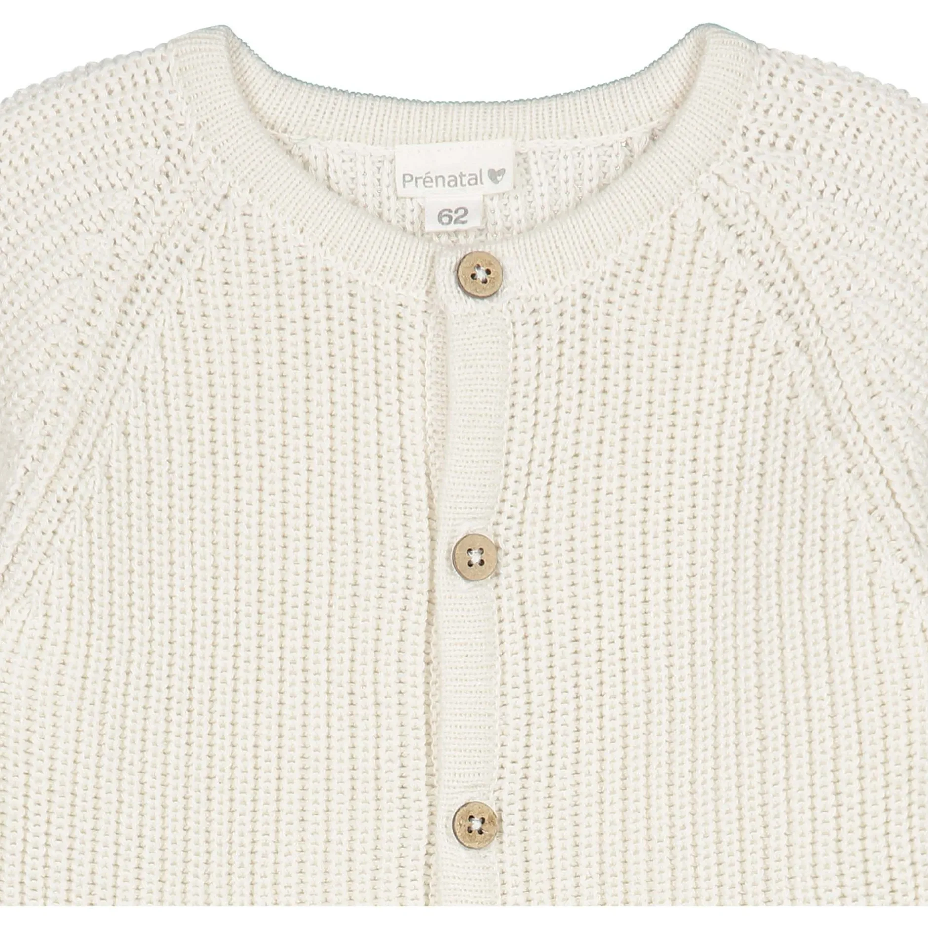 Truien & Vesten|Truien & Vesten*Prénatal newborn vest lange mouwen effen beige Dark Off-White
