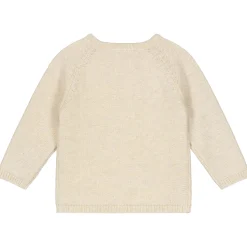 Truien & Vesten|Truien & Vesten*Prénatal newborn vest Pure lange mouwen effen beige Dark Ecru Melange