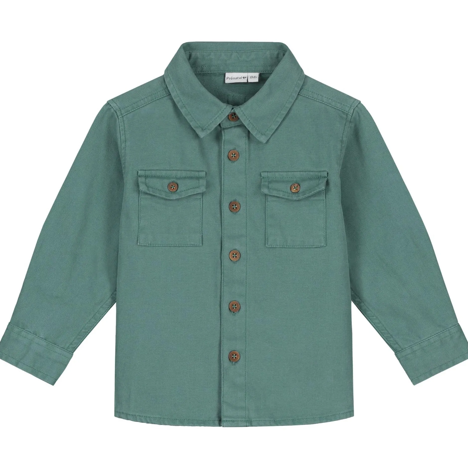 Shirts & Blouses|Shirts & Blouses*Prénatal peuter blouse lange mouwen effen groen Dark Green Blue