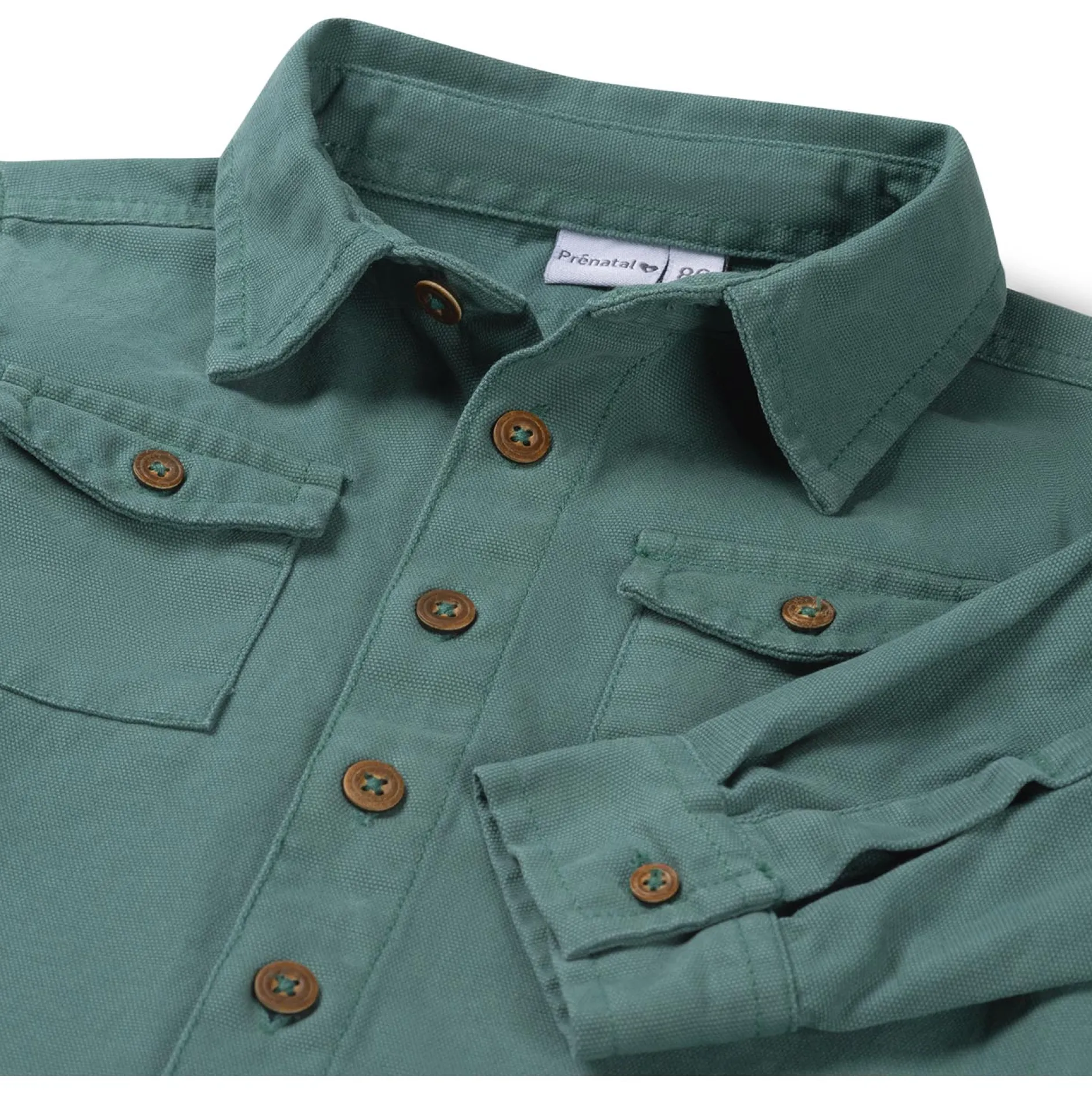 Shirts & Blouses|Shirts & Blouses*Prénatal peuter blouse lange mouwen effen groen Dark Green Blue