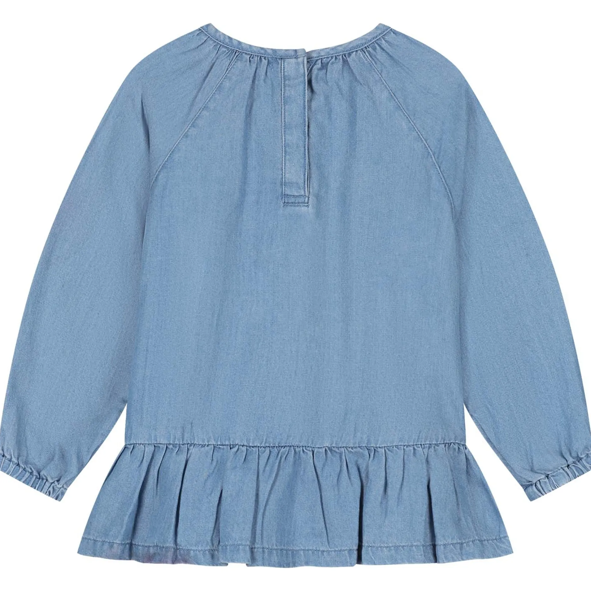 Shirts & Blouses|Shirts & Blouses*Prénatal peuter blouse lange mouwen effen blauw Mid Blue Denim