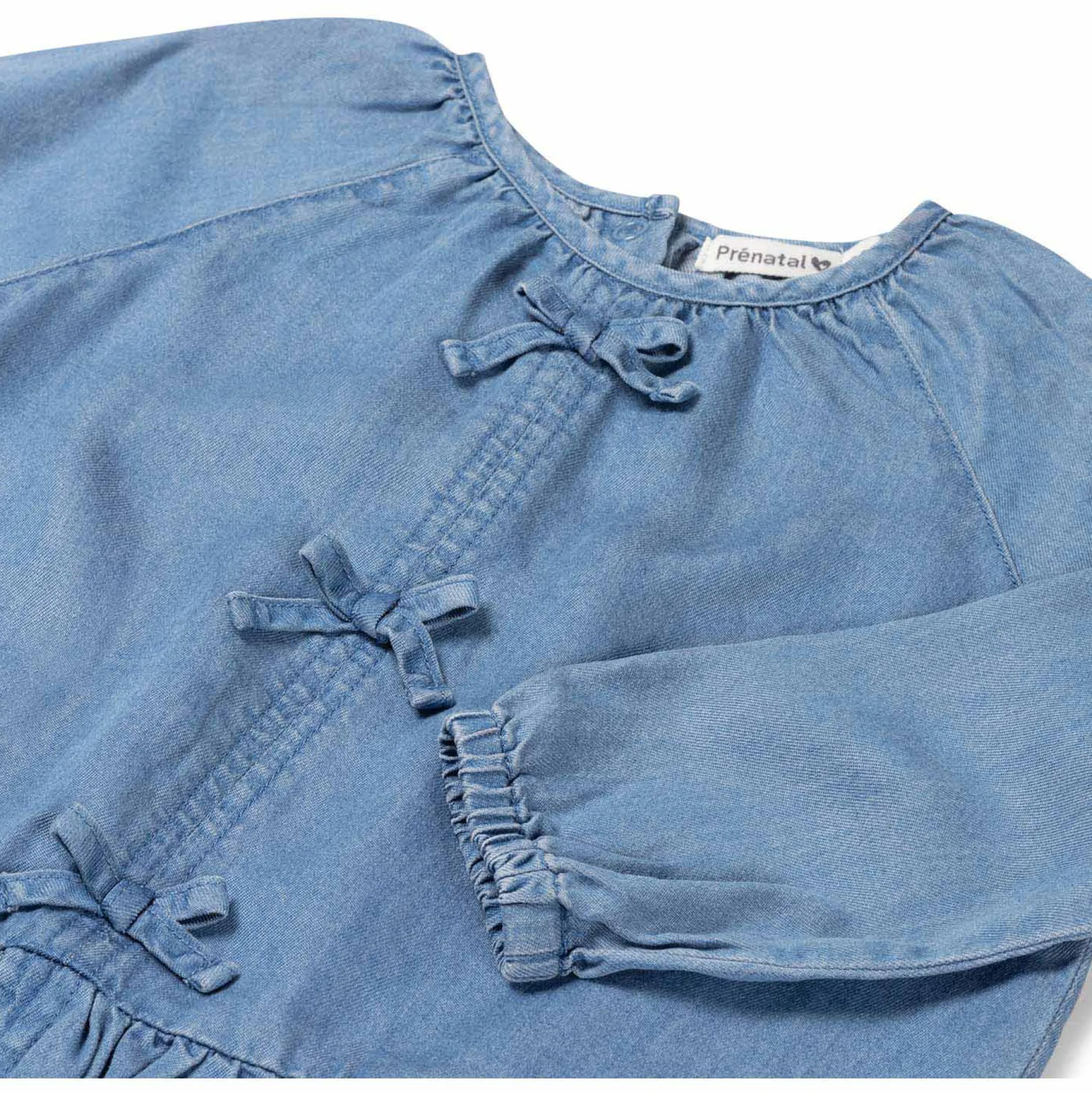 Shirts & Blouses|Shirts & Blouses*Prénatal peuter blouse lange mouwen effen blauw Mid Blue Denim