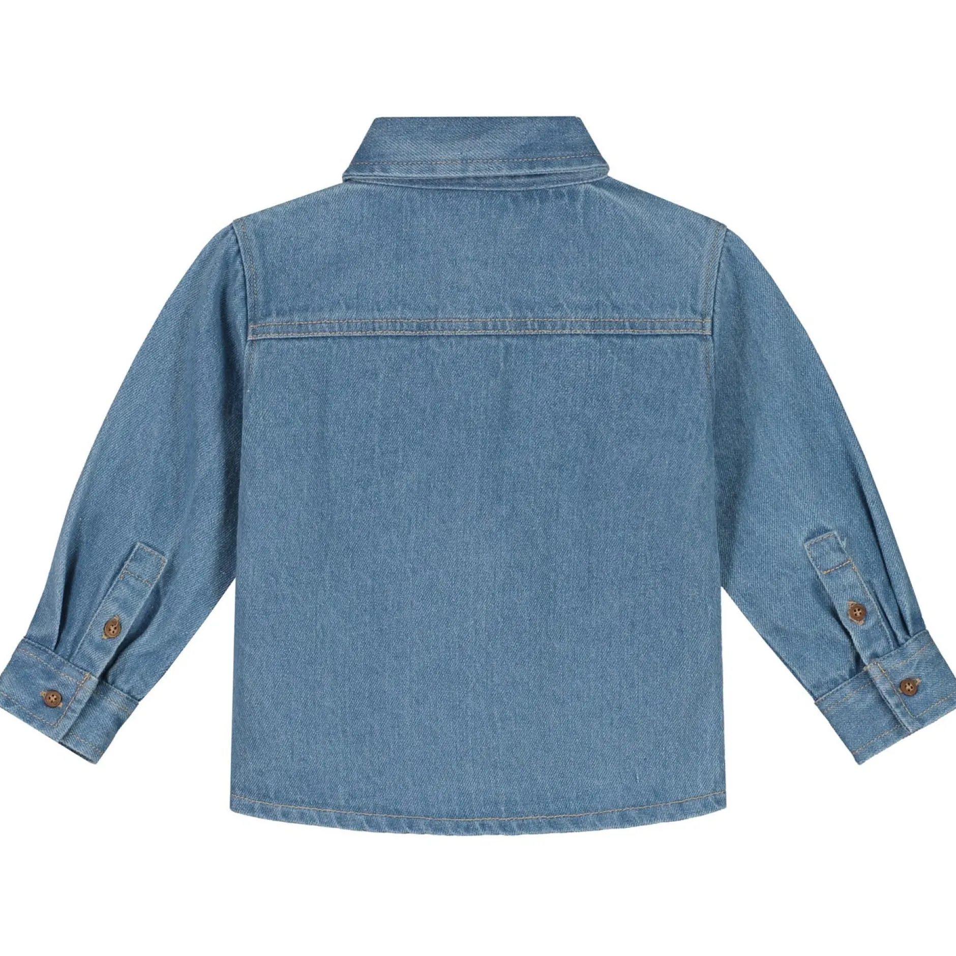Shirts & Blouses|Shirts & Blouses*Prénatal peuter blouse lange mouwen effen denim Mid Blue Denim