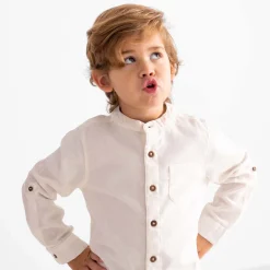 Shirts & Blouses|Shirts & Blouses*Prénatal peuter blouse lange mouwen effen wit Dark Off-White