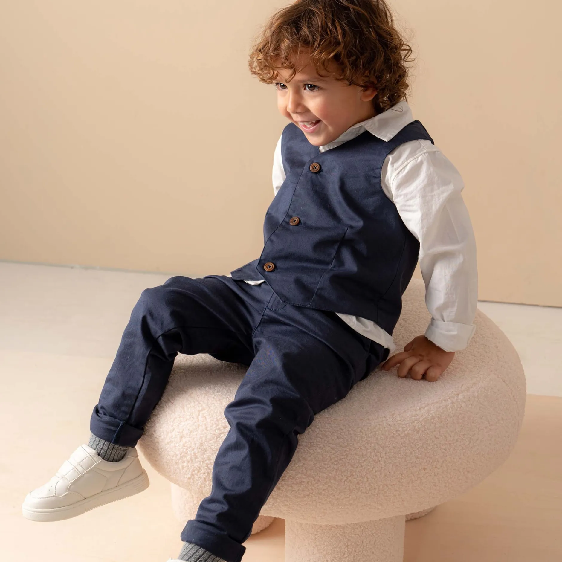 Broeken & Tuinbroeken|Broeken & Leggings*Prénatal peuter broek effen blauw Dark Bluegrey