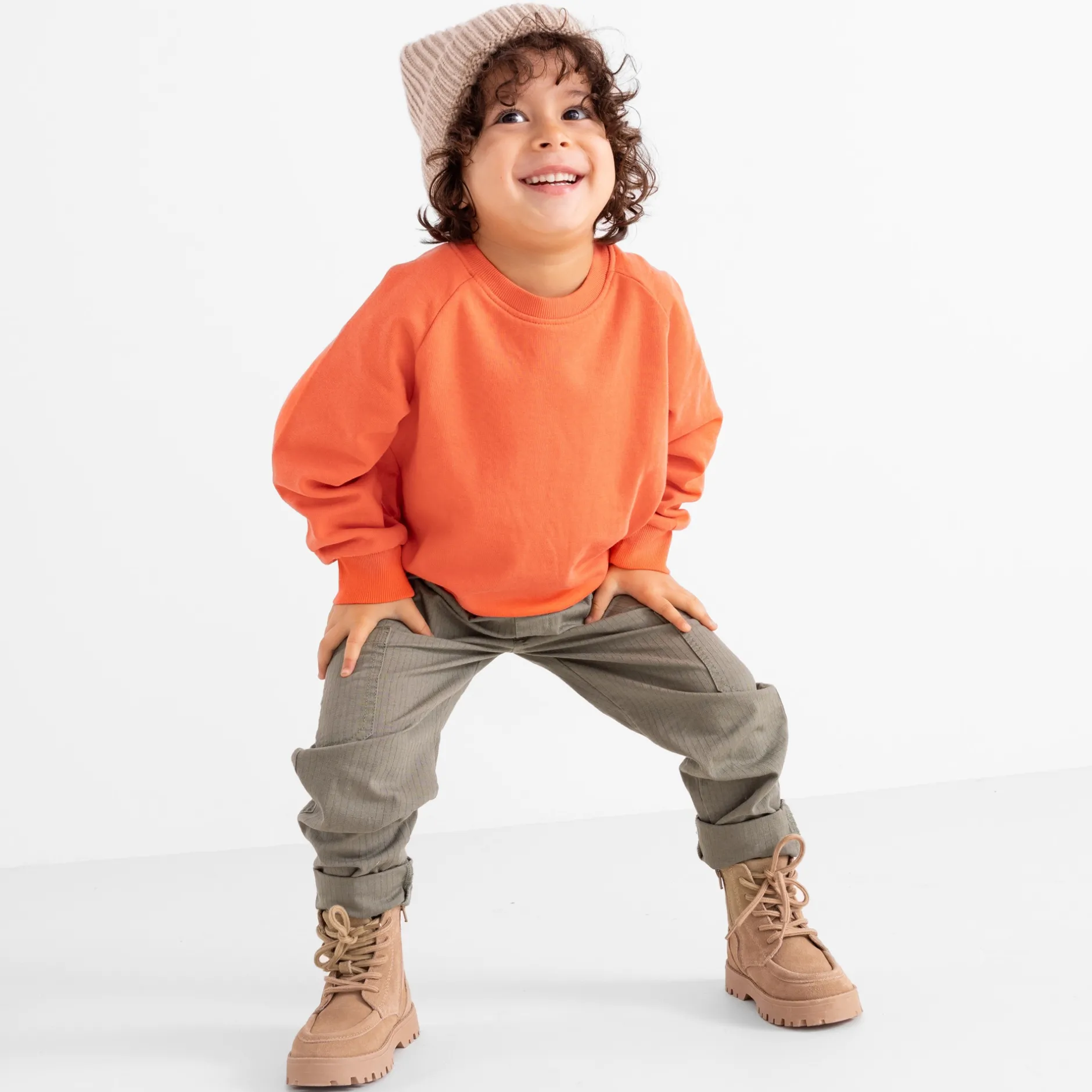 Broeken & Tuinbroeken|Broeken & Leggings*Prénatal peuter broek effen groen Light Khaki Green