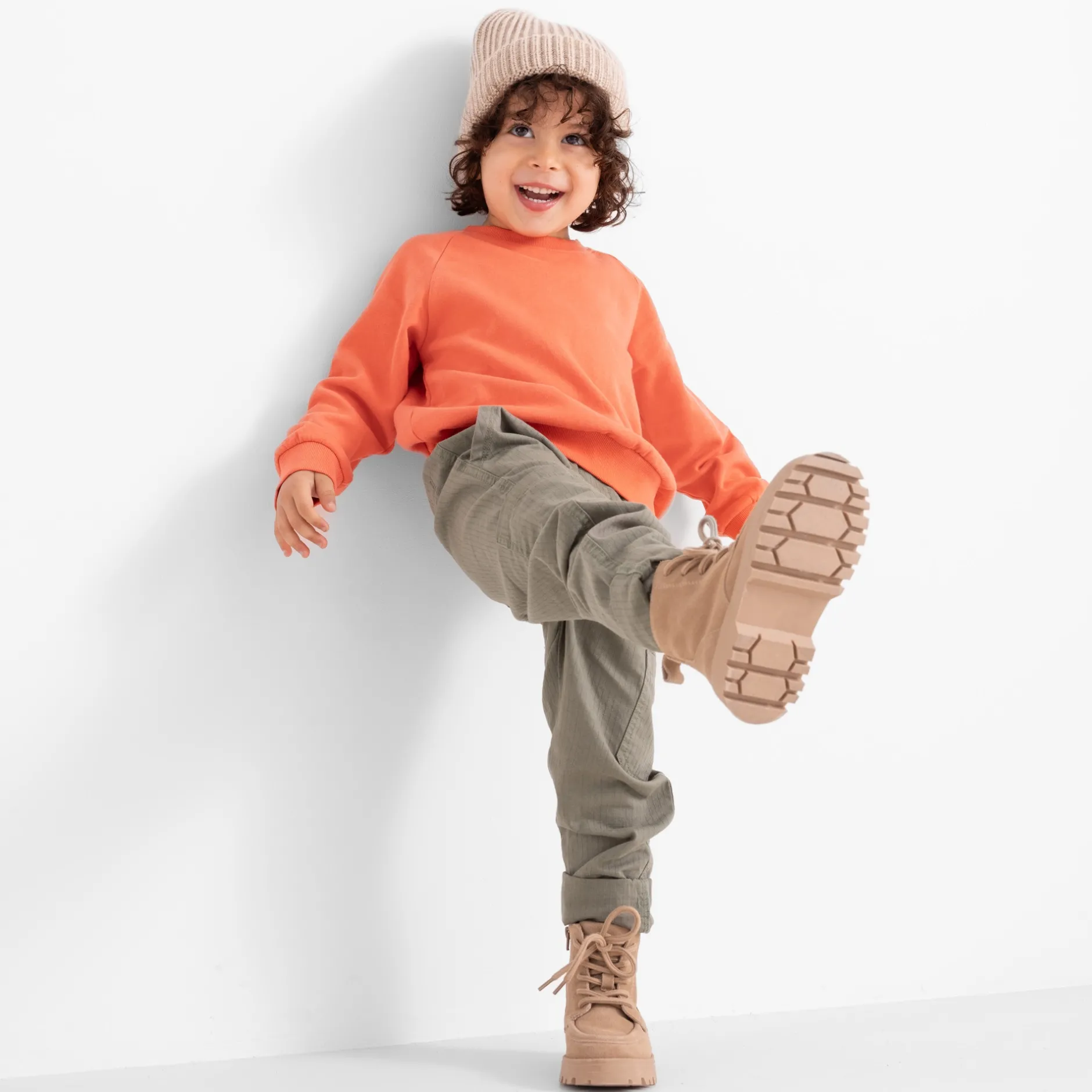Broeken & Tuinbroeken|Broeken & Leggings*Prénatal peuter broek effen groen Light Khaki Green