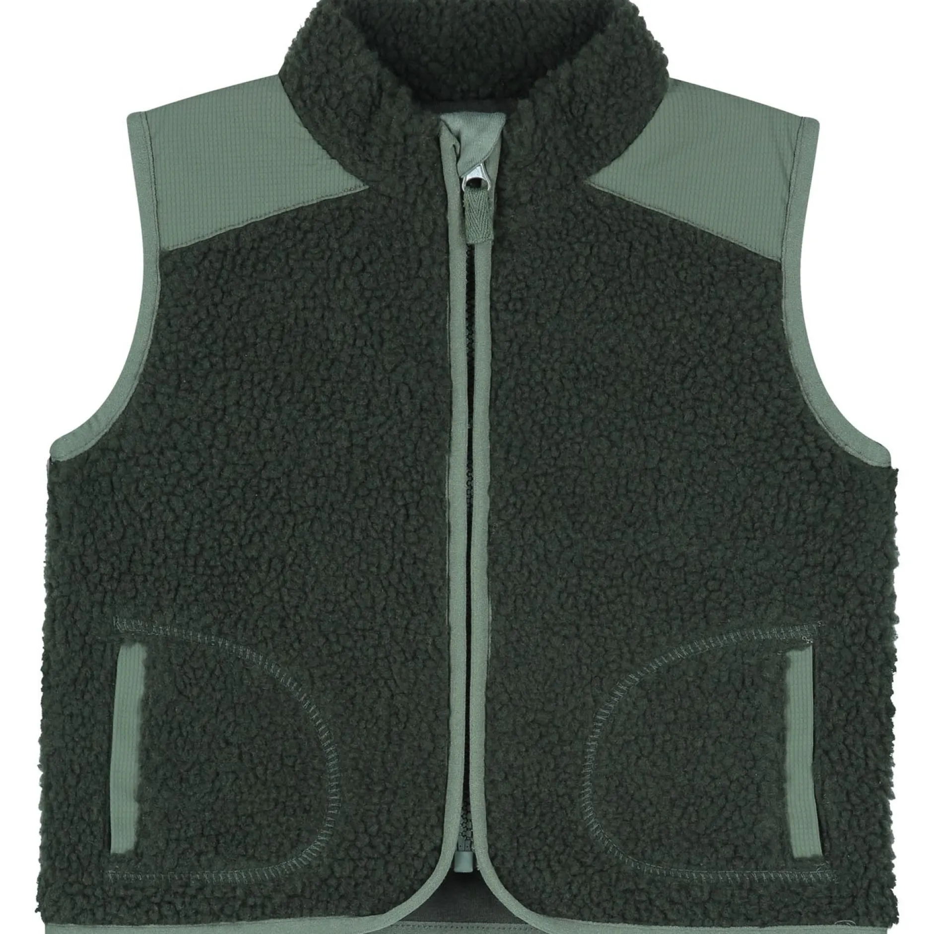 Truien & Vesten|Vesten*Prénatal peuter gilet mouwloos meerkleurig groen Leaf Gree
