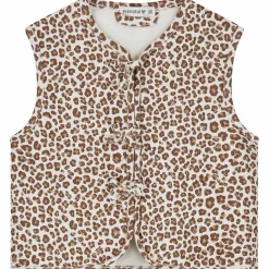 Truien & Vesten|Vesten*Prénatal peuter gilet mouwloos panterprint beige Dark Off-White