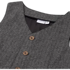 Truien & Vesten|Vesten*Prénatal peuter gilet mouwloos all over print grijs Anthra Grey Melange