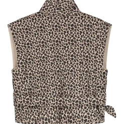 Truien & Vesten|Vesten*Prénatal peuter gilet mouwloos panterprint bruin Almond