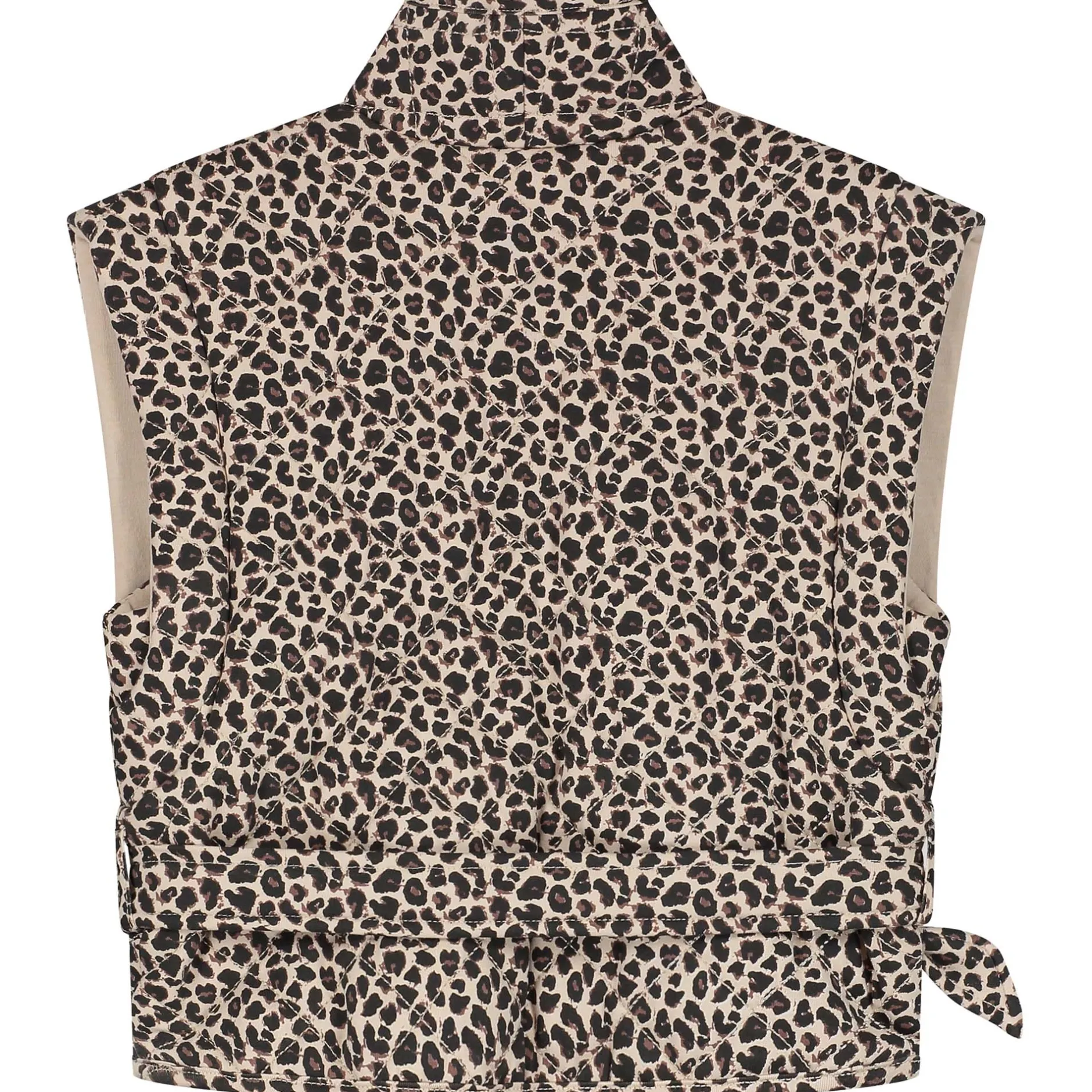Truien & Vesten|Vesten*Prénatal peuter gilet mouwloos panterprint bruin Almond