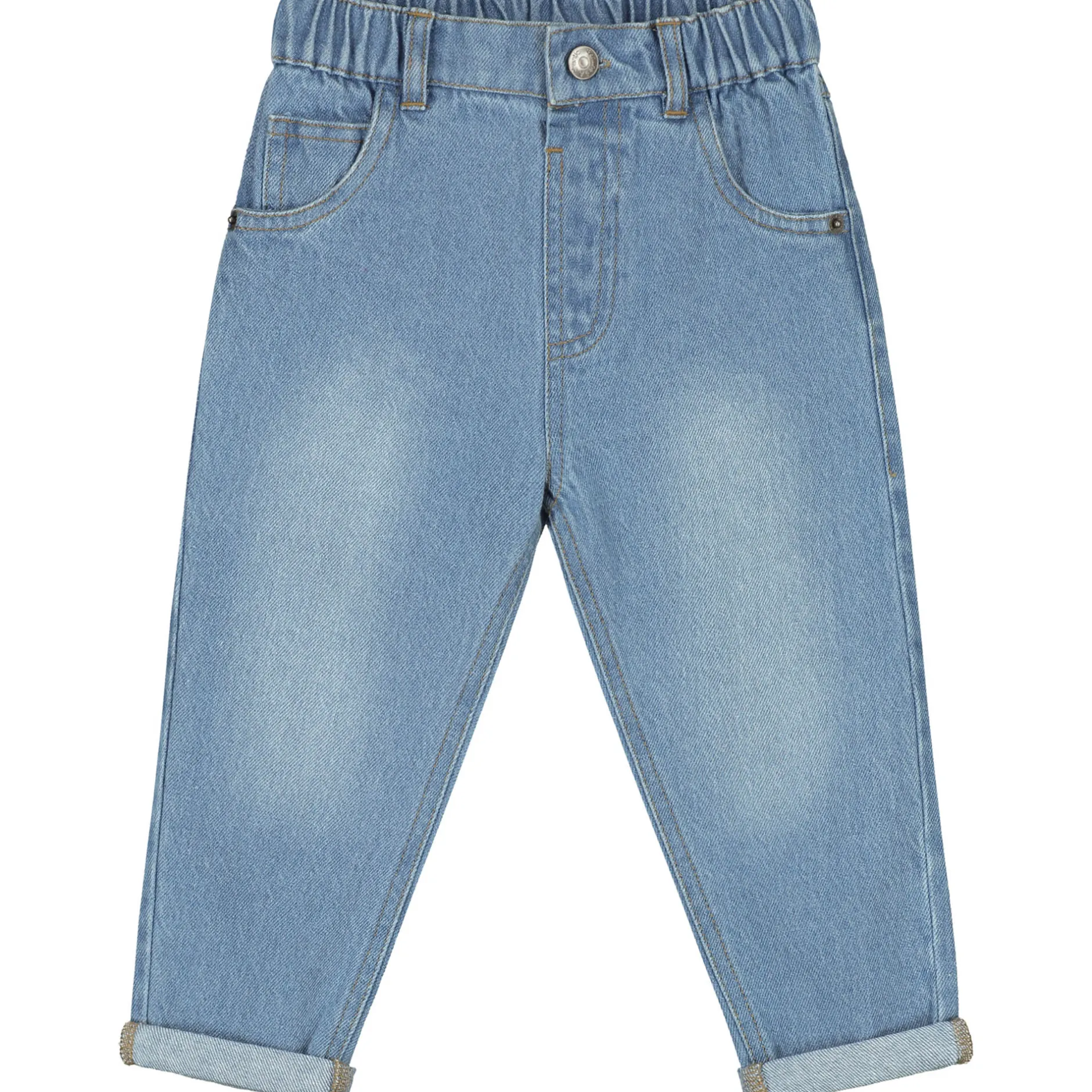 Jeans|Broeken & Tuinbroeken*Prénatal peuter jeans effen blauw Mid Blue Denim