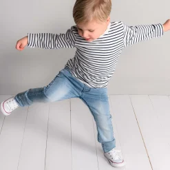 Jeans|Broeken & Tuinbroeken*Prénatal peuter jeans slim fit  effen blauw Light Blue Denim