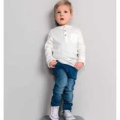 Jeans|Broeken & Tuinbroeken*Prénatal peuter jeans slim fit effen blauw Mid Blue Denim