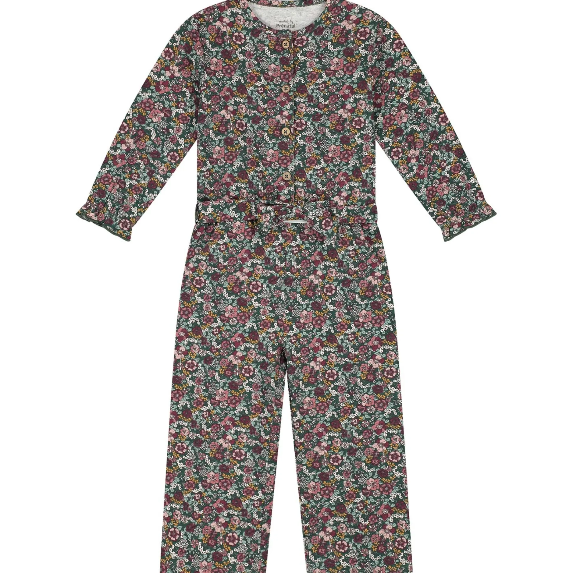 Broeken & Leggings|Broeken & Leggings*Prénatal peuter jumpsuit lange mouwen bloemen multi Dark Bottle Green
