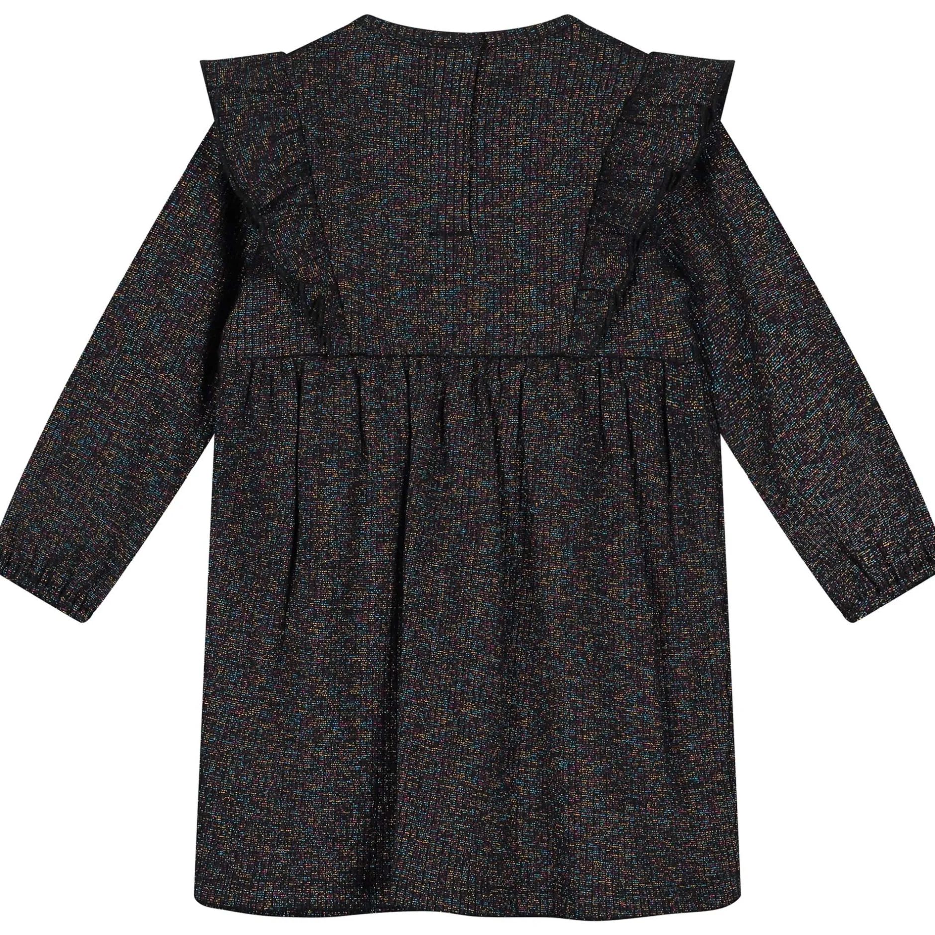 Jurken & Rokken|Jurken & Rokken*Prénatal peuter jurk glitter lange mouwen effen zwart Night Black