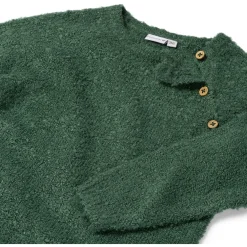 Jurken & Rokken|Jurken & Rokken*Prénatal peuter jurk lange mouwen effen groen Dark Bottle Green