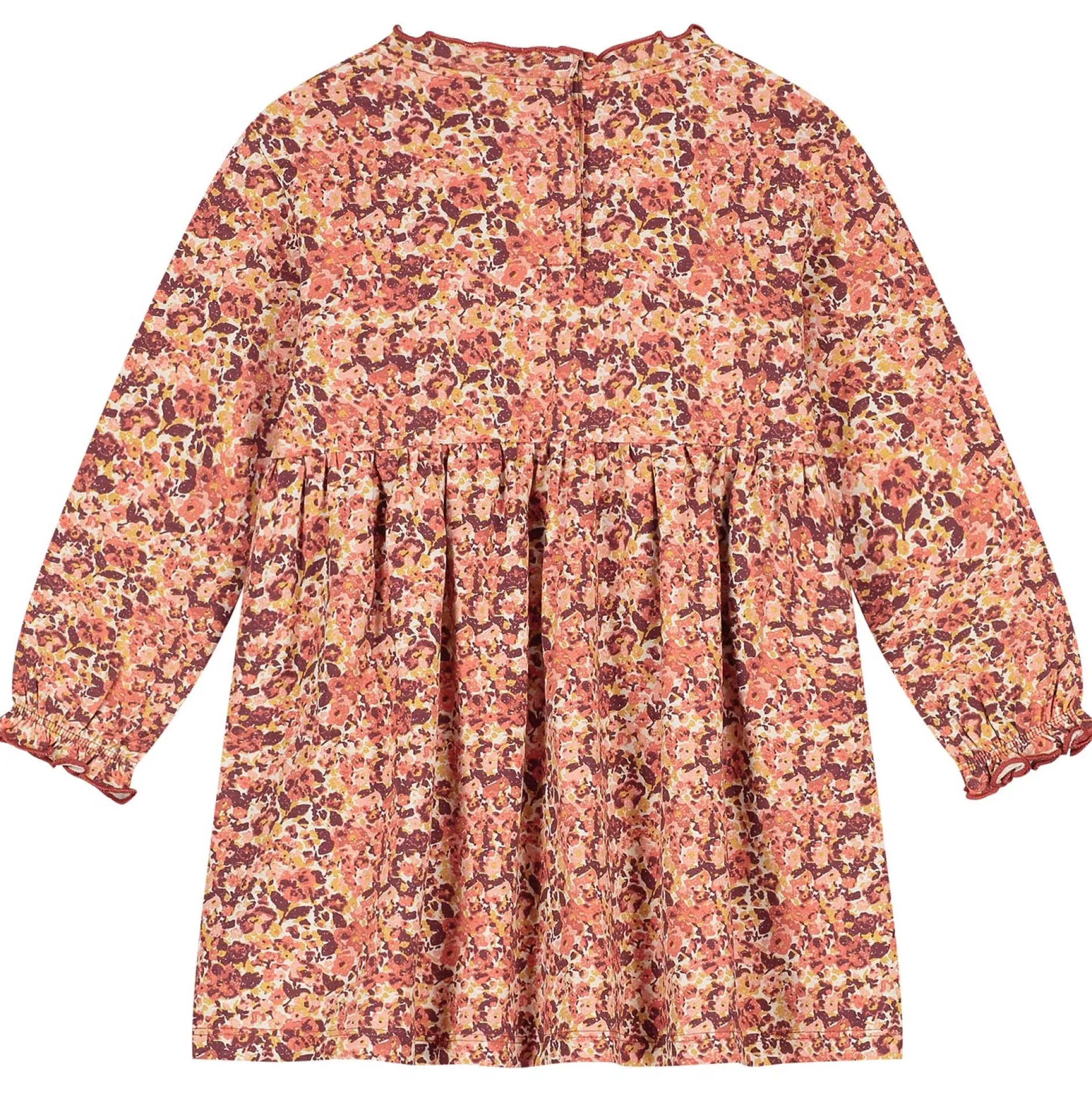 Jurken & Rokken|Jurken & Rokken*Prénatal peuter jurk lange mouwen meerkleurig multi Light Brown Melange
