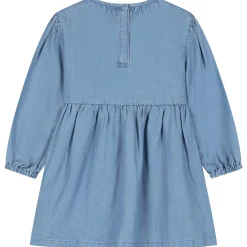 Jurken & Rokken|Jurken & Rokken*Prénatal peuter jurk lange mouwen effen blauw Mid Blue Denim