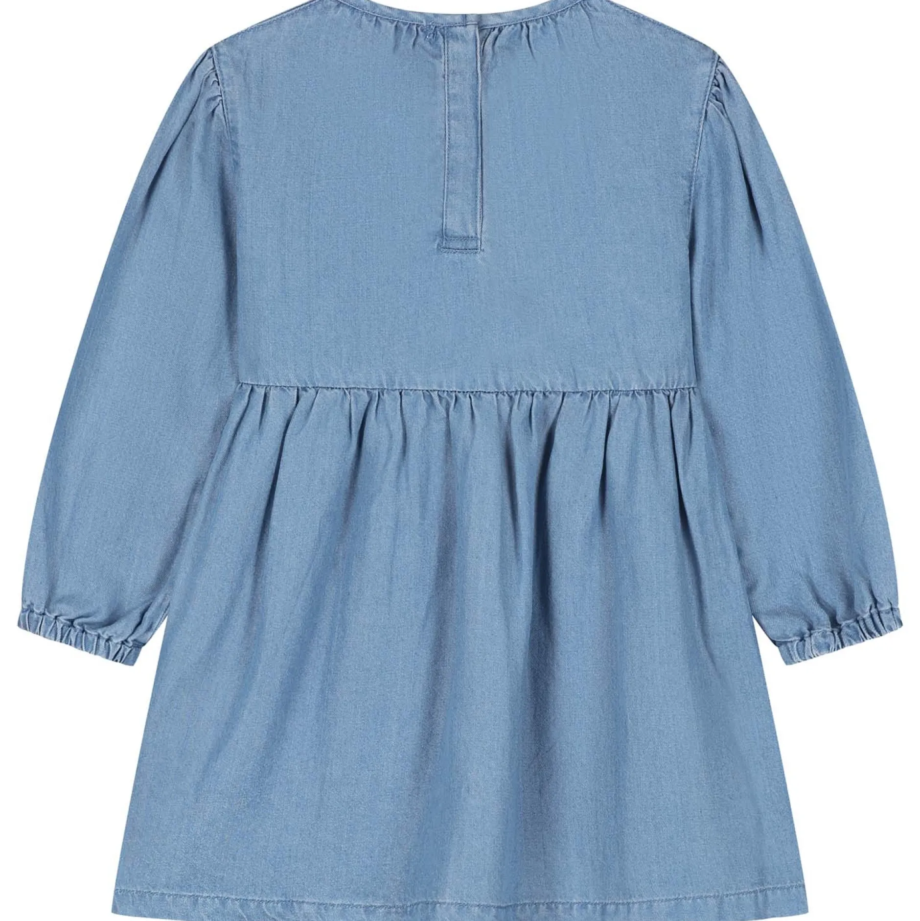 Jurken & Rokken|Jurken & Rokken*Prénatal peuter jurk lange mouwen effen blauw Mid Blue Denim