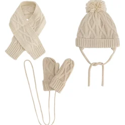 Accessoires|Accessoires*Prénatal peuter muts   beige Dark Linnen Wit